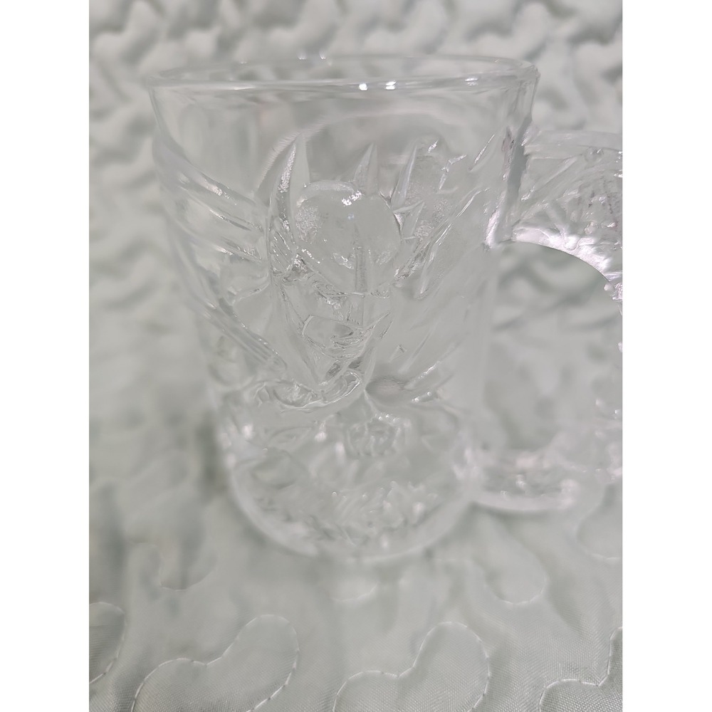 VTG McDonald's Batman Forever Clear Glass Mug  1995 Made in USA 3D PERFECT COND
